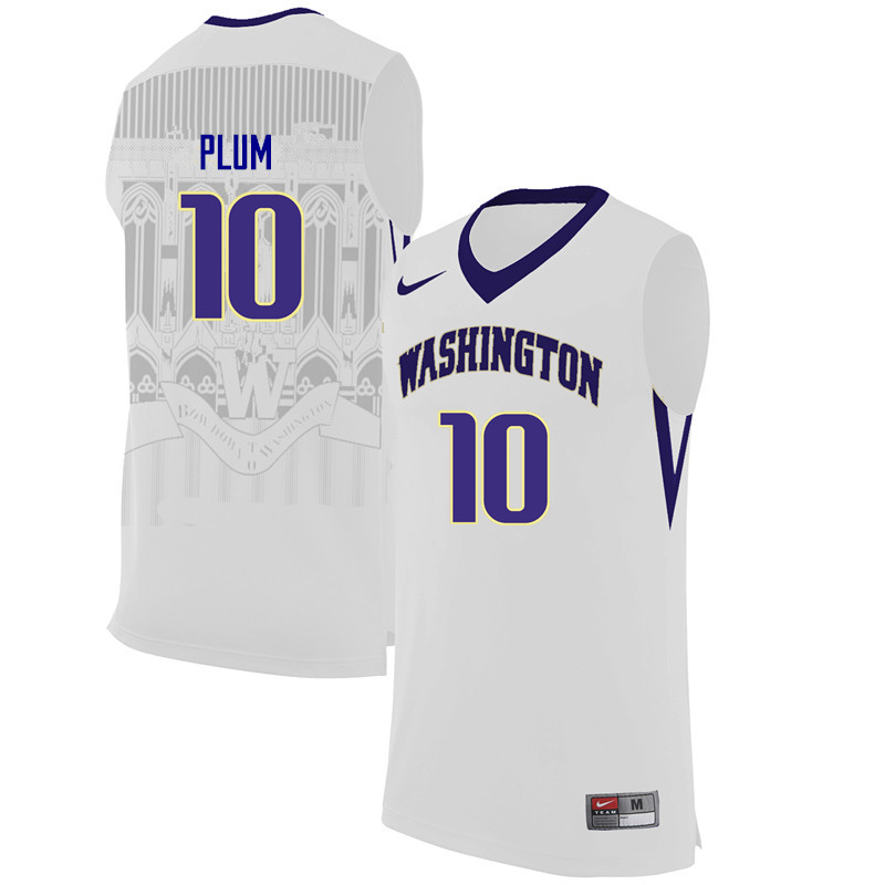 Men Washington Huskies #10 Kelsey Plum College Basketball Jerseys-White
